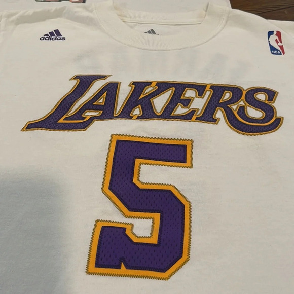 2 Lakers Basketball Adidas T-shirts #5 Farmar &’2007 Latin Nights size small - Picture 3 of 16